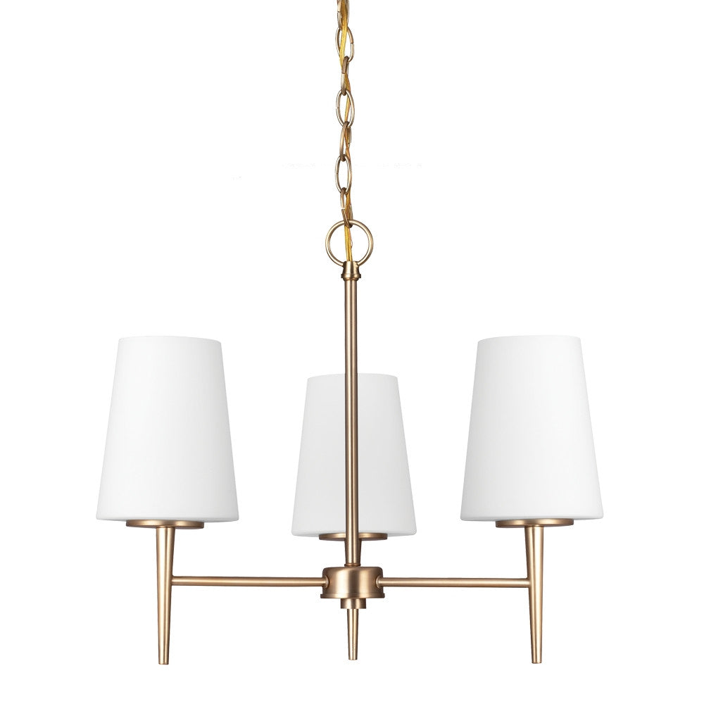 Driscoll 3-Light Chandelier in Satin Bronze, by Seagull Lighting, 3140403-848