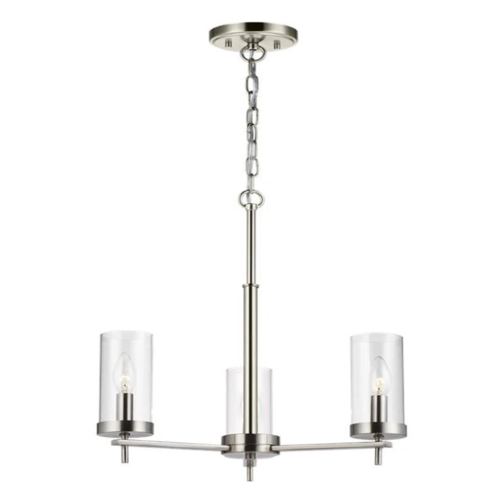 Huntington 3-Light Chandelier, Chandelier, Brushed Nickel