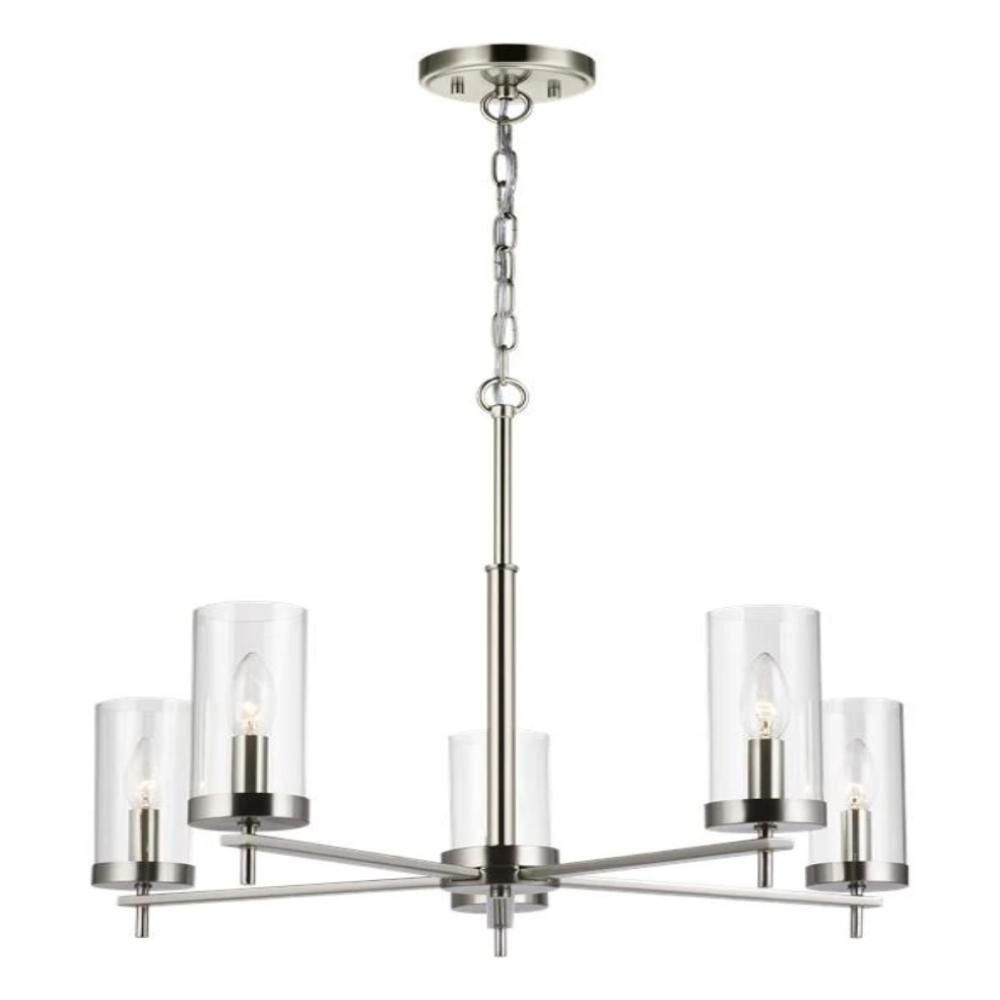 Huntington 5-Light Chandelier, Chandelier, Brushed Nickel