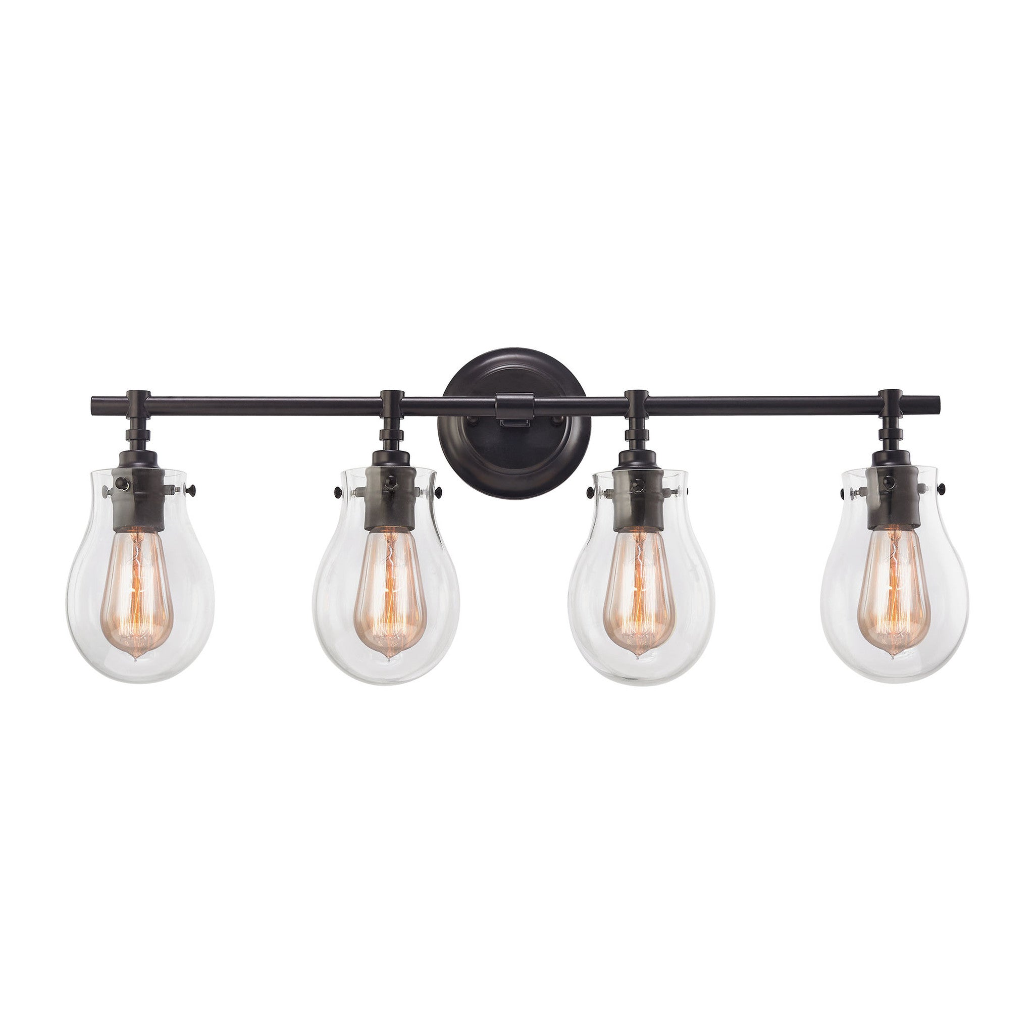 4 Light Jaelyn Vanity Light in Oil Rubbed Bronze with clear teardrop glass shades by Elk Lighting 31930/4