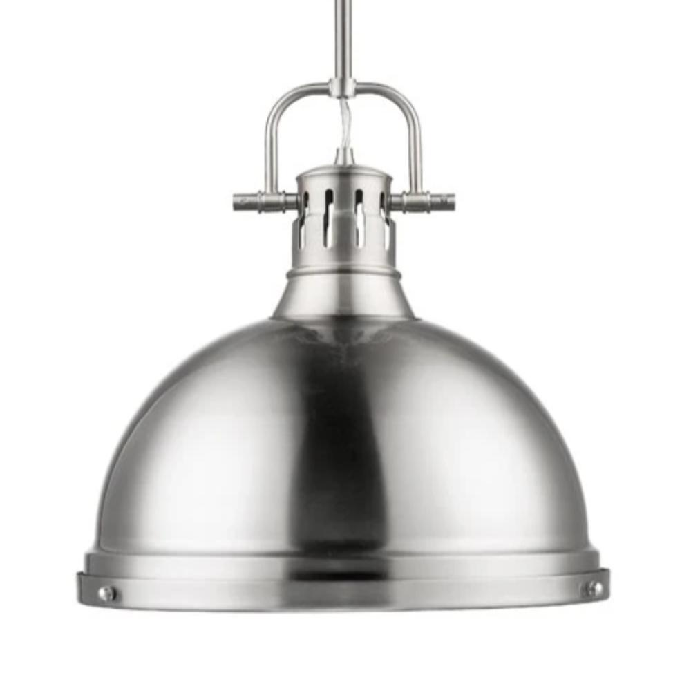 Duncan Large Pendant with Rod in Pewter, Pendant, Pewter