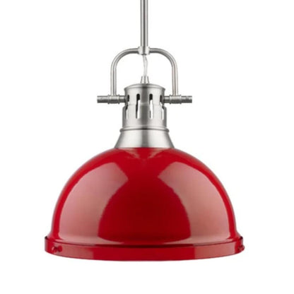 Duncan Large Pendant with Rod in Pewter, Pendant, Red