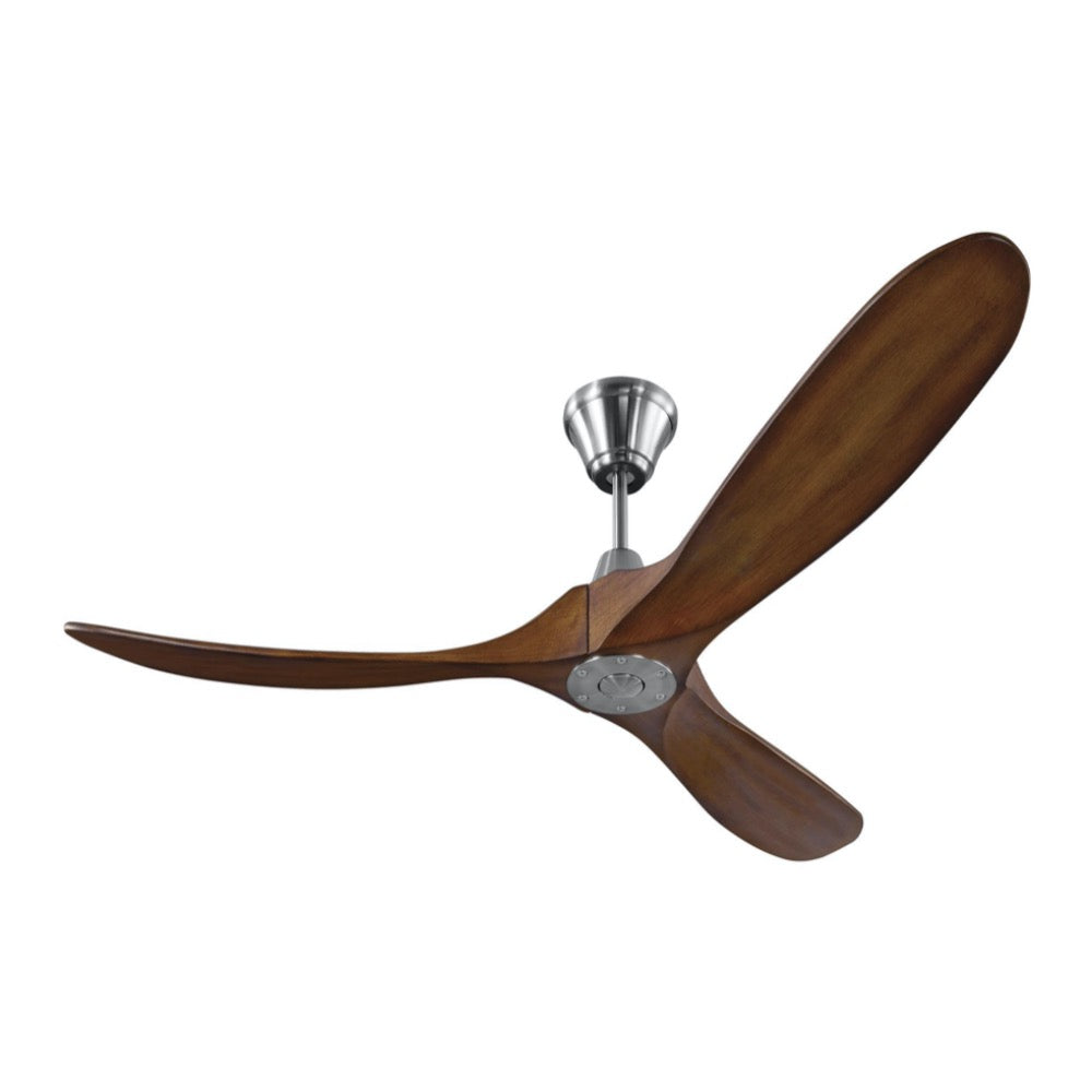 Lisle Ceiling Fan, Ceiling Fan, Brushed Steel/Koa Blades