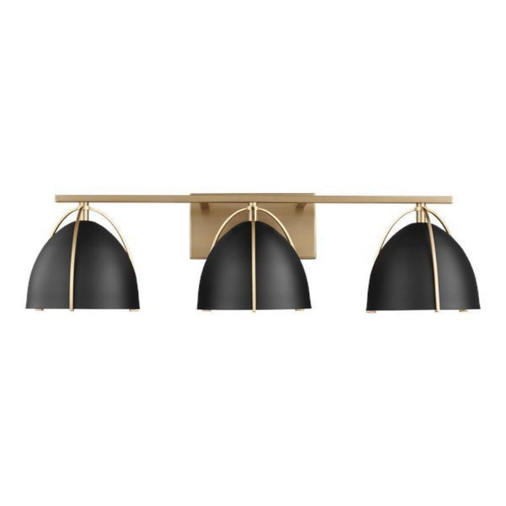 Chantel Midnight Black Vanity, Vanity, Satin Brass