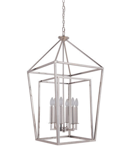 Hudson 6 Light Cage Pendant in Polished Nickel by Artcraft 45836-PLN