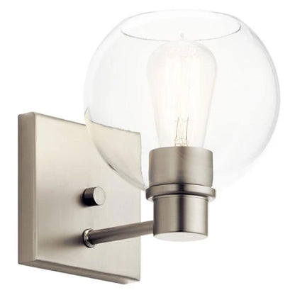 Harmony Sconce, 1-Light Sconce, Brushed Nickel, Clear Glass