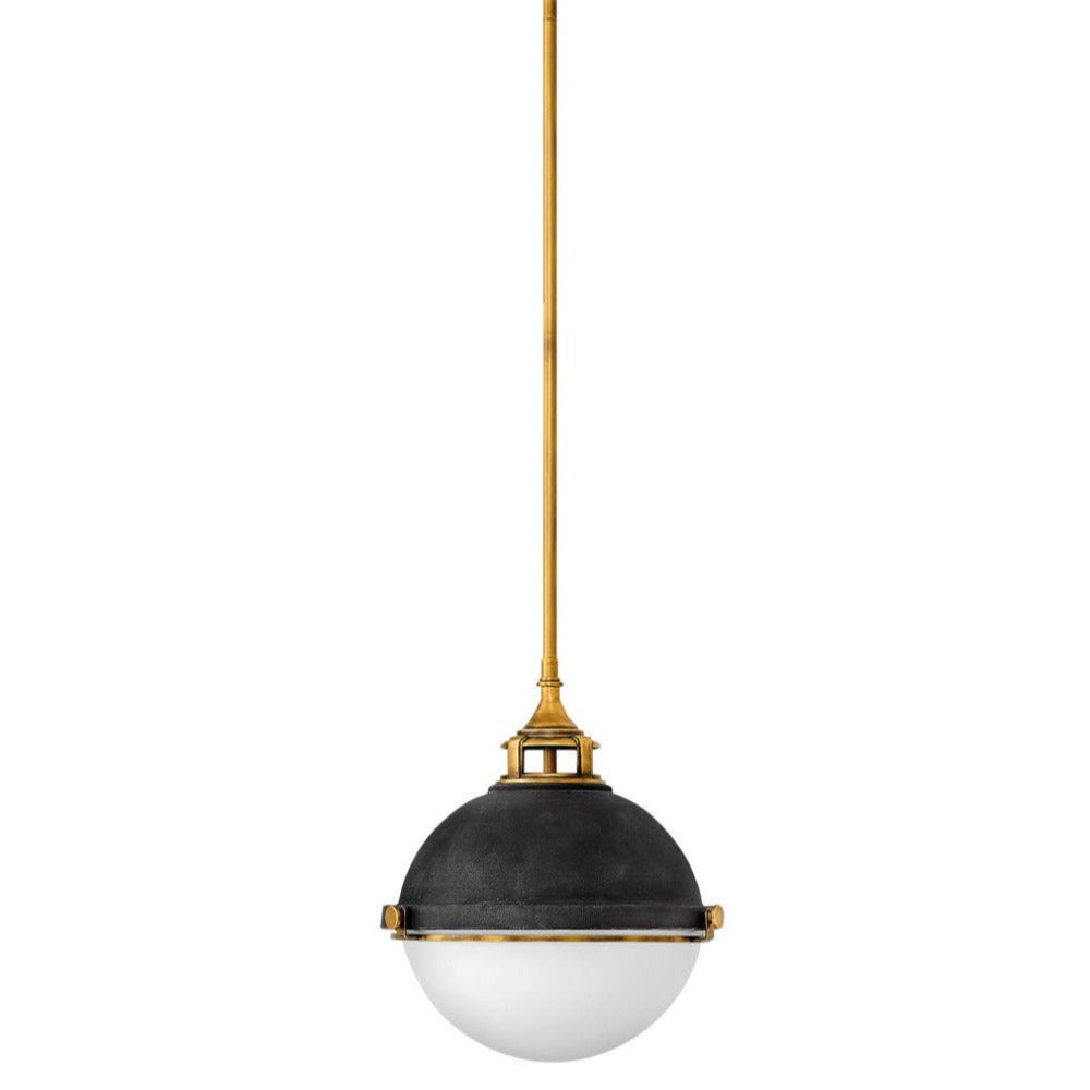 Drew Pendant, Pendant, Aged Zinc with Heritage Brass Accents 