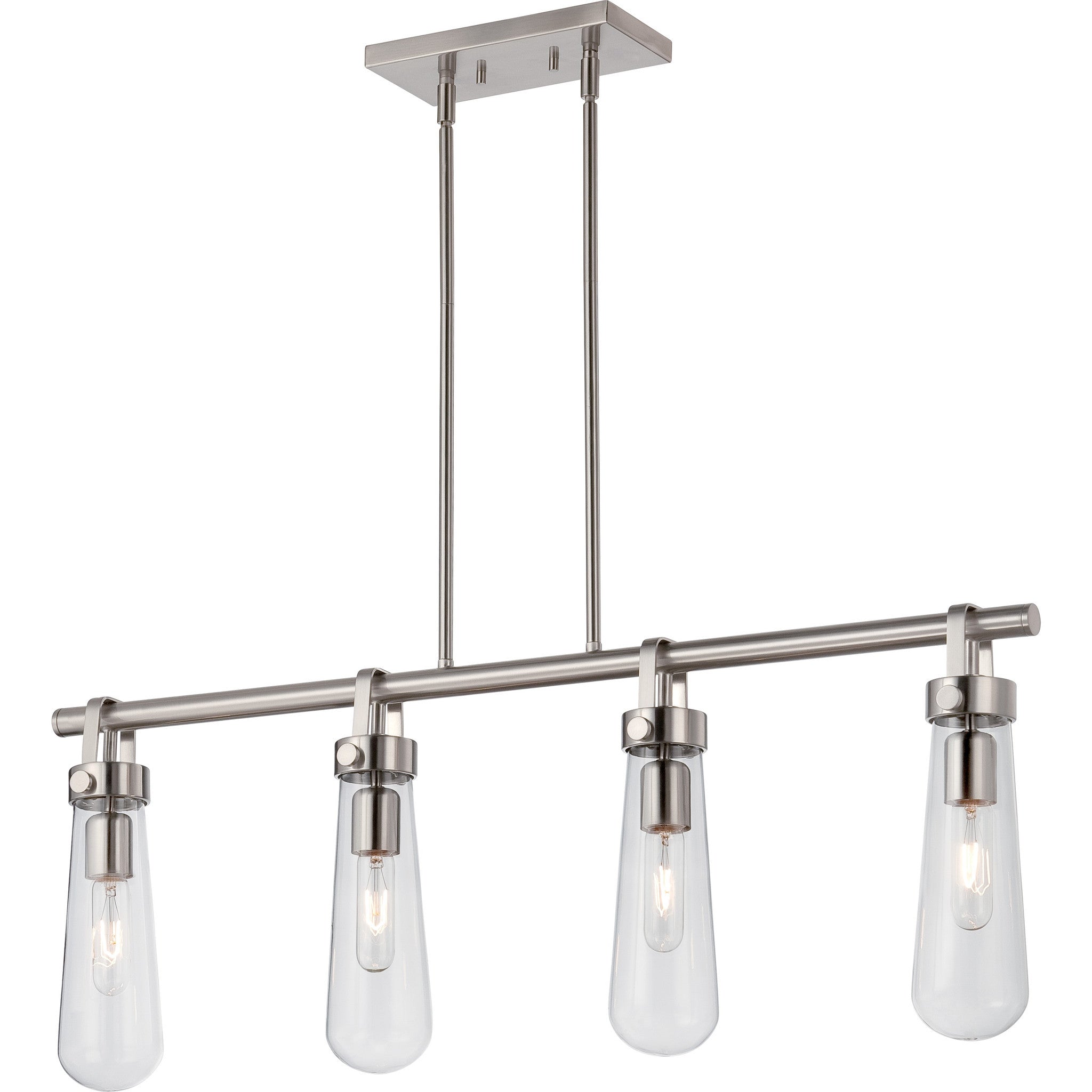 Beaker Linear Island Chandelier in Bronze | Lighting Connection