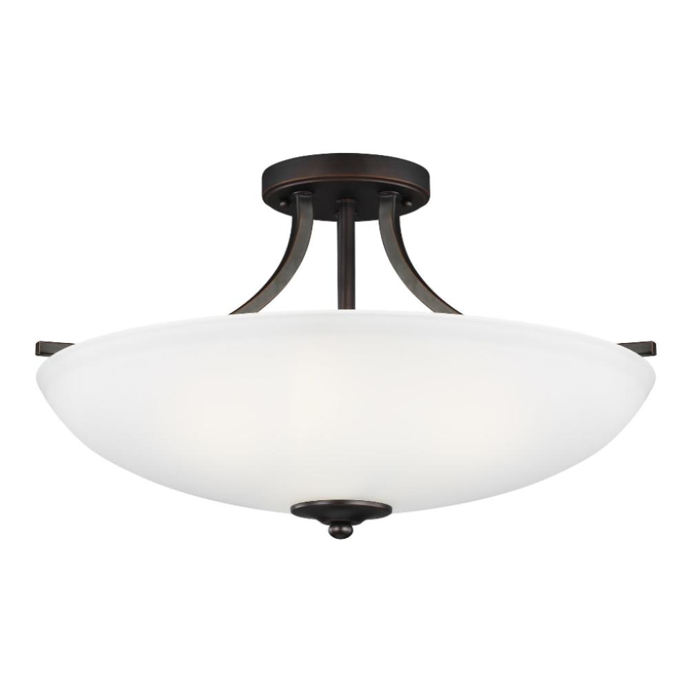 Barton 3-Light Semi-Flush Pendant, Pendant, Bronze