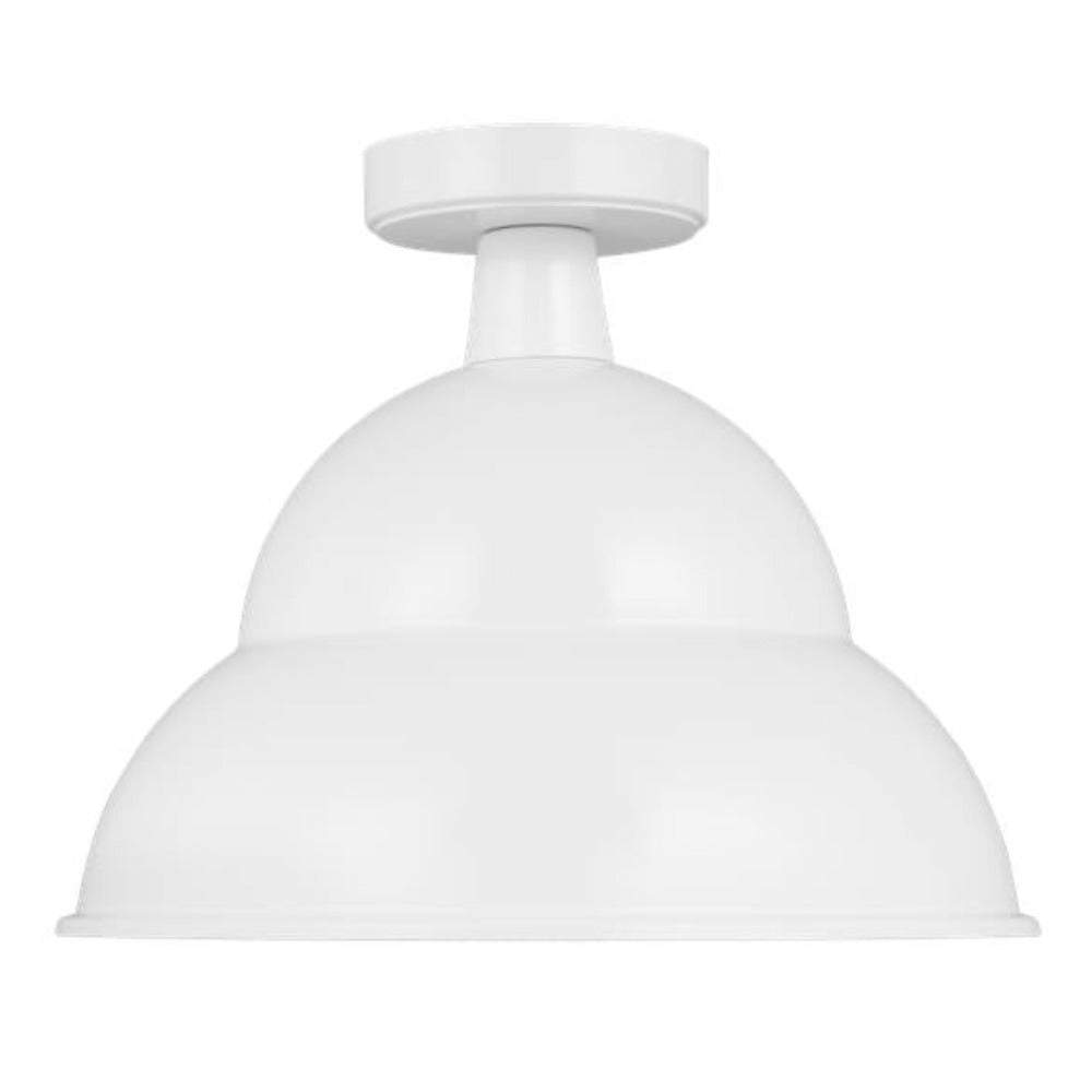 Abner 1-Light Outdoor Flush Mount, Pendant, White
