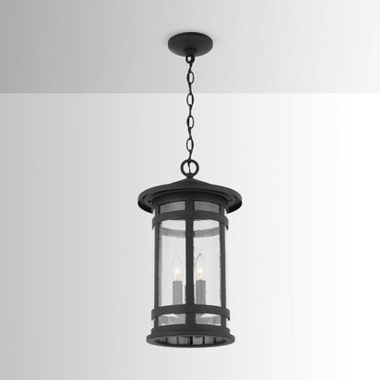 Mike 3-Light Outdoor Lantern, Pendant, Black