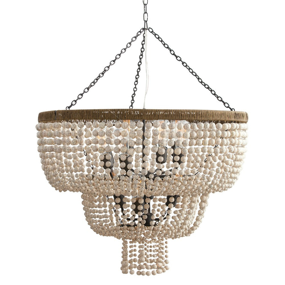 Arteriors Chappellet Chandelier with Ivory Beads and Brass 84621