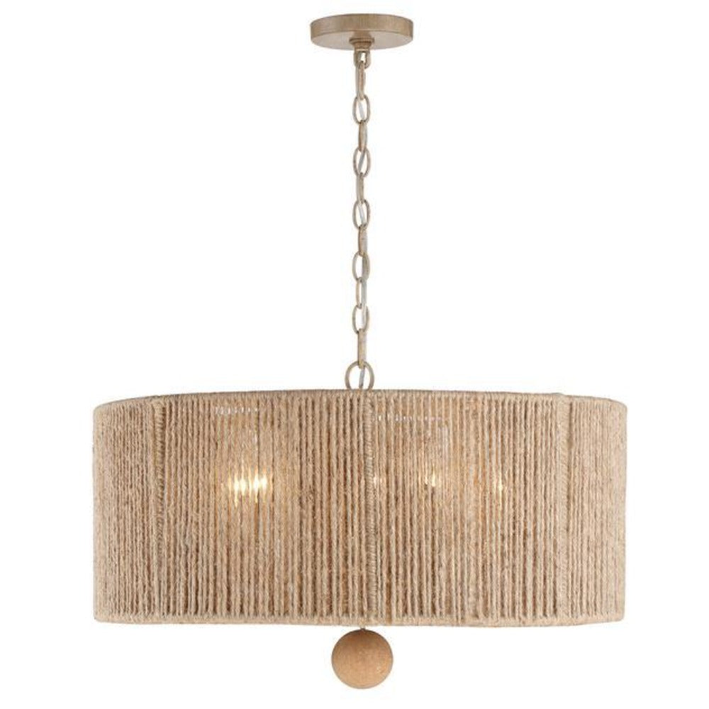 Ada Drum Pendant - Pendant Light Fixture - Woven Natural Jute Rope - Modern Organic Farmhouse Rustic Light Fixture