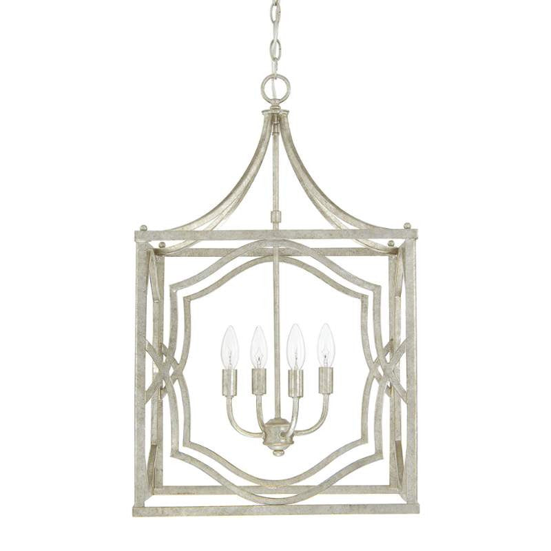 Blakely 4 Light Medium Silver Open Cage Lantern by Capital Lighting 9482AS