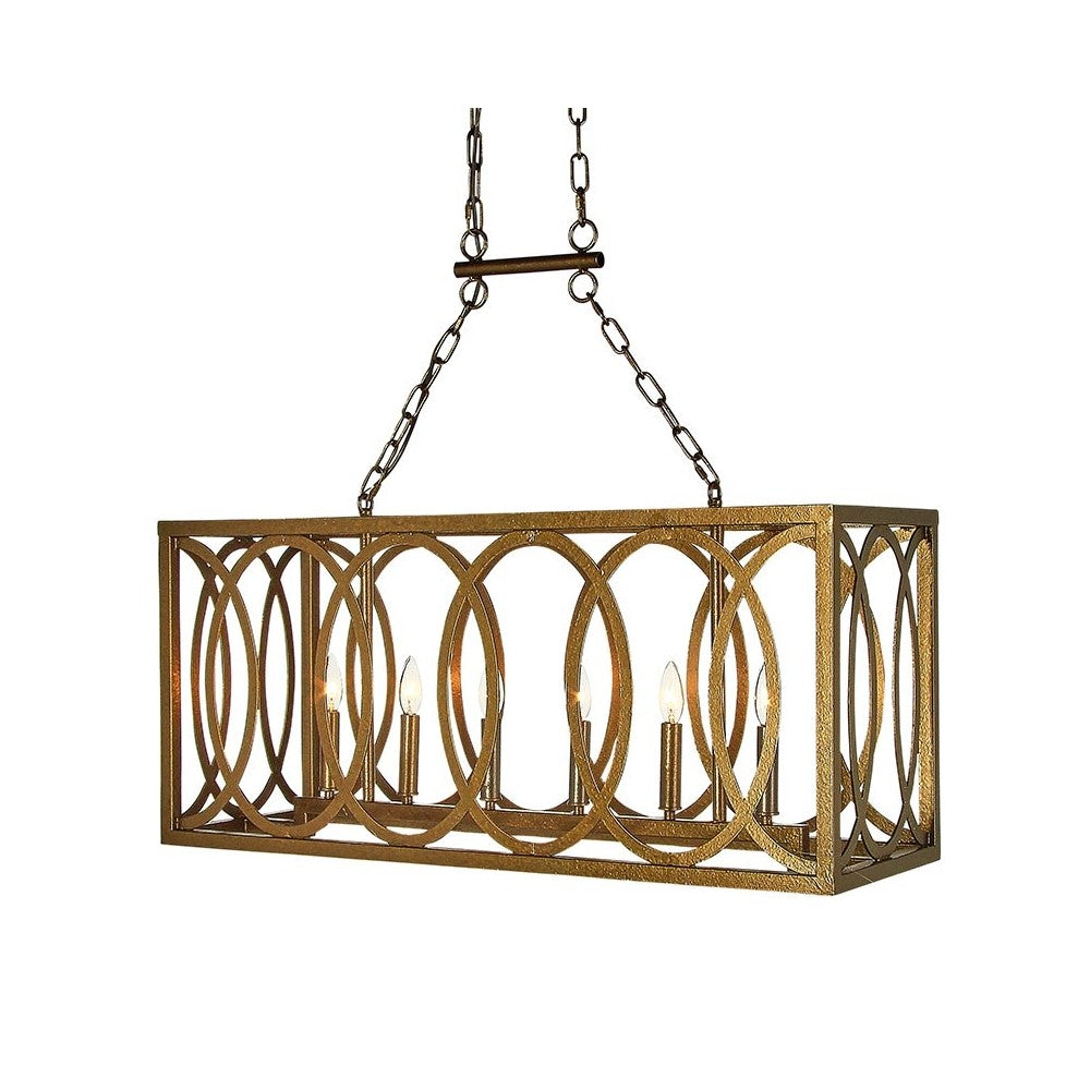 New Orleans Linear Lantern, Linear Chandelier, Bronzed Brass