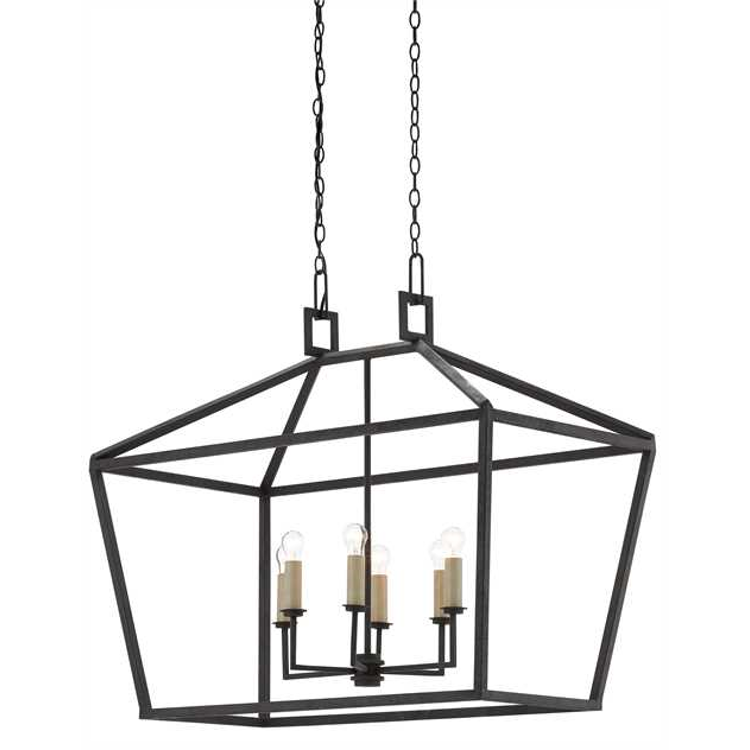 Denison 6 Light Lantern in Molé Black by Currey and Company 9000-0289