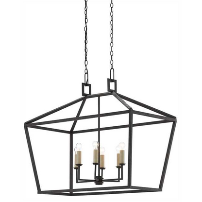 Denison 6 Light Lantern in Molé Black by Currey and Company 9000-0289