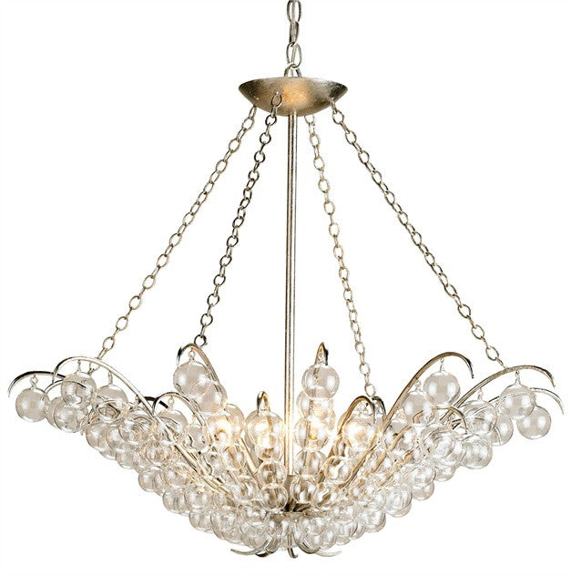 Quantum Chandelier with Silver Leaf Finish by Currey and Company 9000