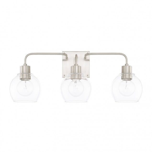 Capital Lighting Brushed Nickel 3 Light Tanner Vanity Light \120031BN-426