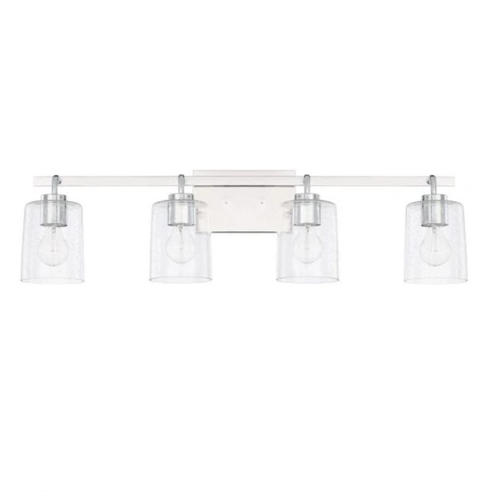 Greyson 4 Light Vanity in Chrome with Clear Seeded Glass Shades by Capital Lighting 128541CH-449