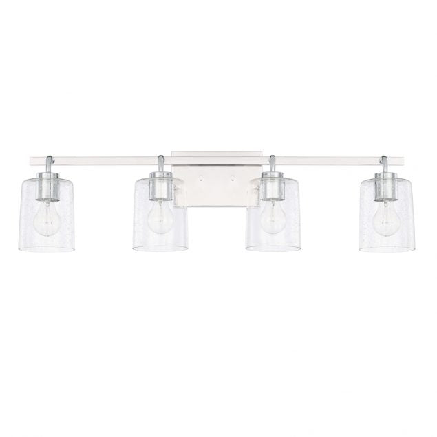 Greyson 4 Light Vanity in Chrome with Clear Seeded Glass Shades by Capital Lighting 128541CH-449