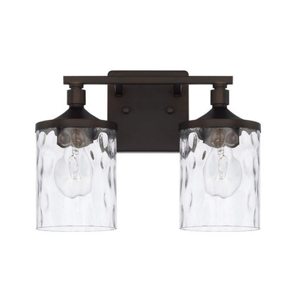 Colton 2 Light Vanity in Bronze with Clear Glass Water Shades by Capital Lighting 128821BZ-451