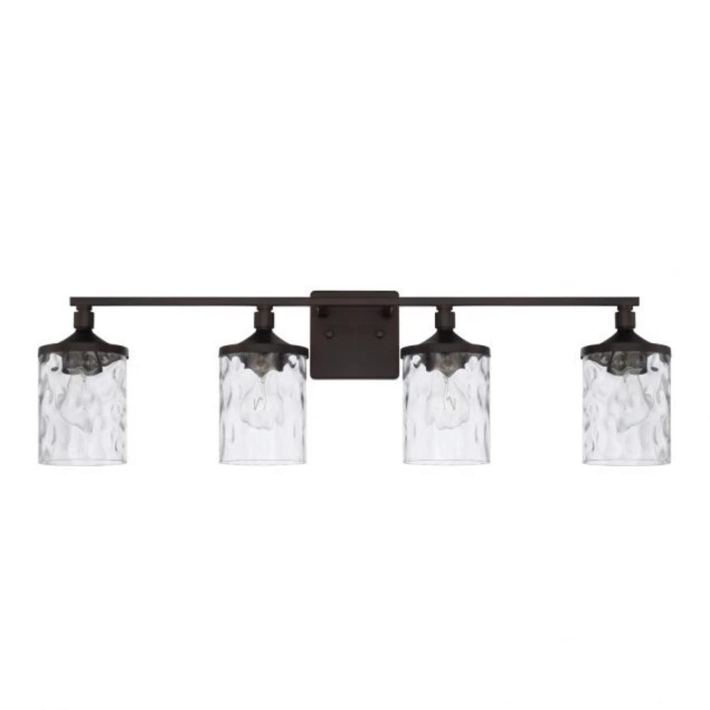 Colton 4 Light Vanity in Bronze with Clear Water Glass Shades by Capital Lighting 128841BZ-451