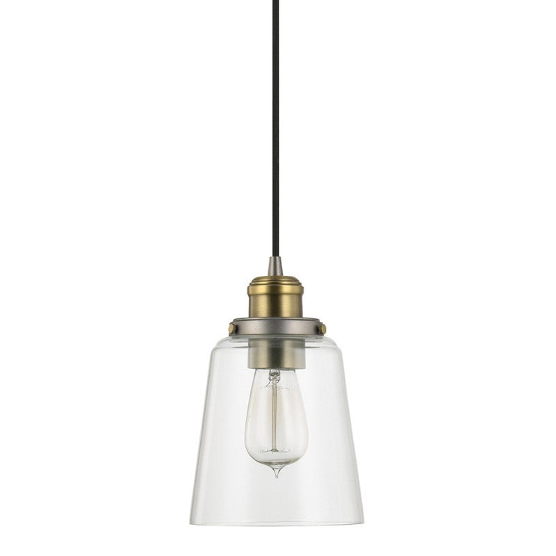 Glass Pendant in Graphite and Aged Brass by Capital Lighting 3718GA-135