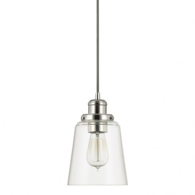 Glass Pendant in Polished Nickel by Capital Lighting 3718PN-135