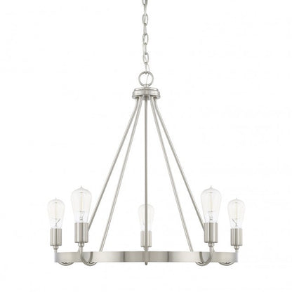 Capital Lighting 5-Light Tanner Brushed Nickel Chandelier 420061BN