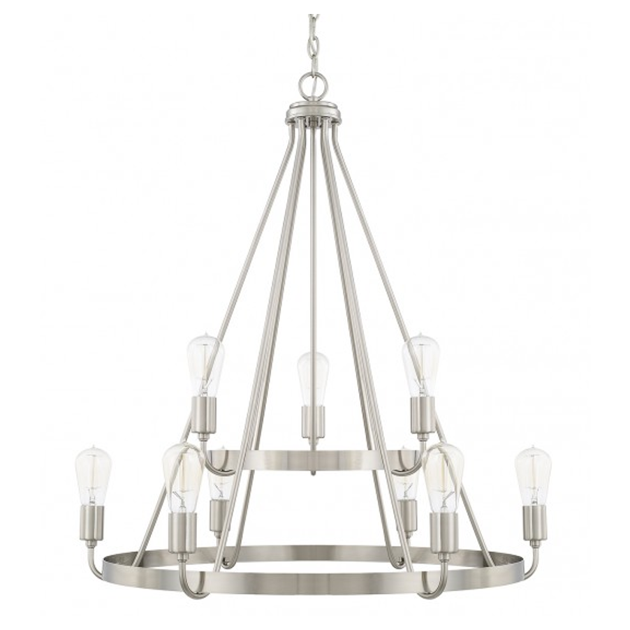 Tanner 9 Light Chandelier in Brushed Nickel by Capital Lighting 420091BN