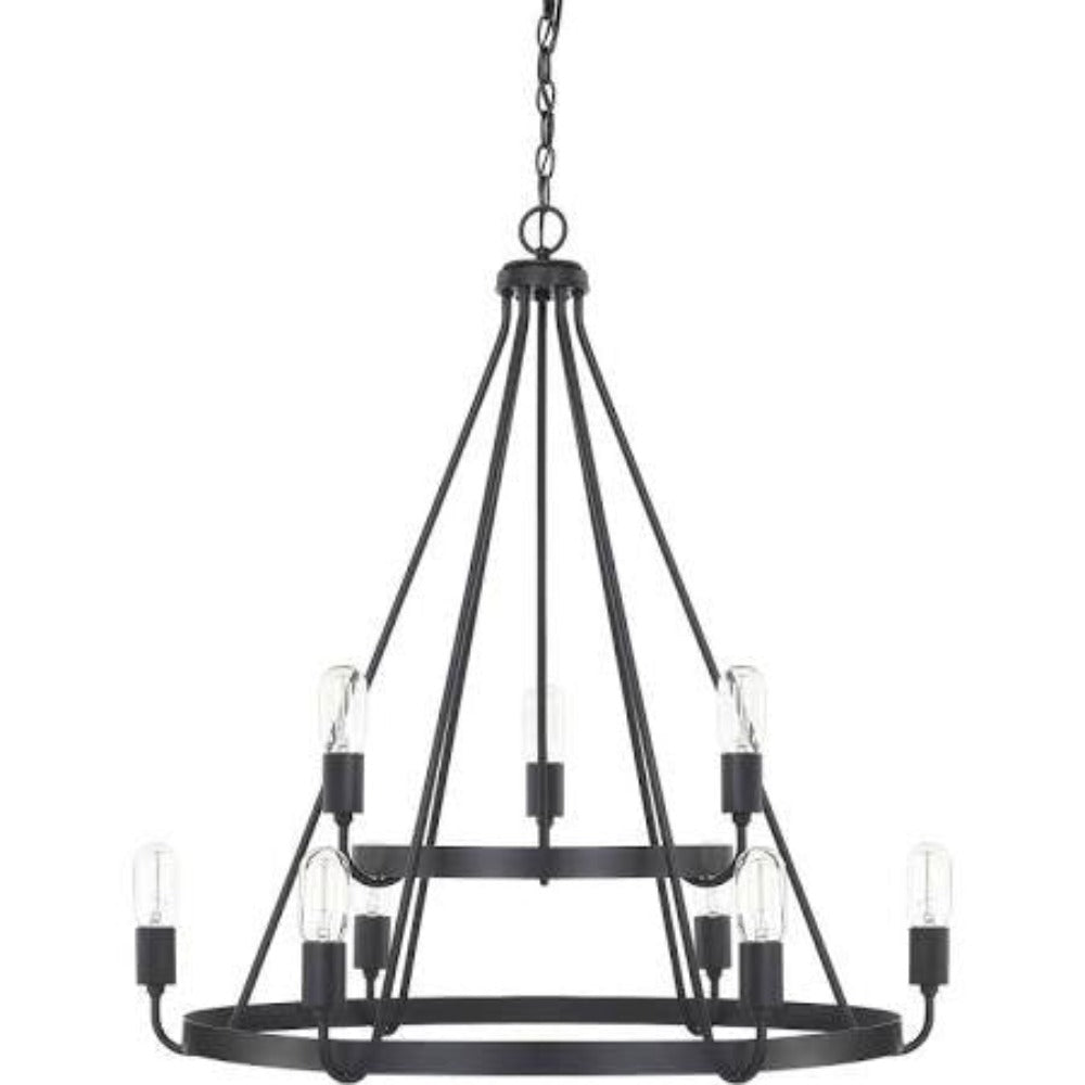 Capital Lighting Matte Black Tanner 2 Tier Chandelier 420091MB