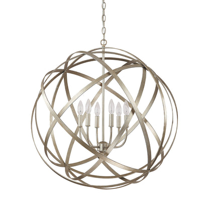 Axis 6 light orb chandelier in Winter Gold 4236WG