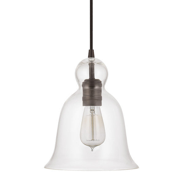 Bell Glass Pendant in Brushed Brass with Clear Glass Shade by Capital Lighting 4642BB-137
