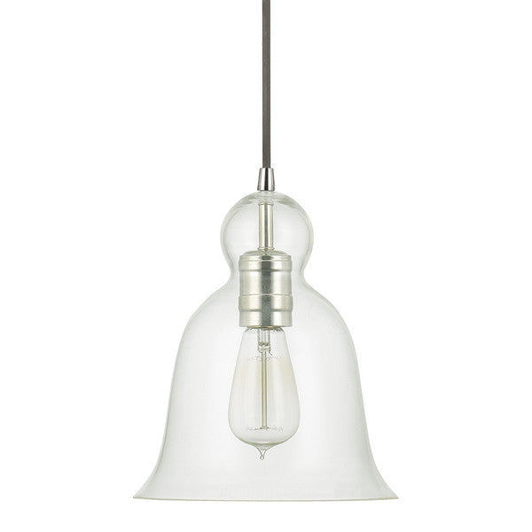 Bell Glass Pendant in Polished Nickel with Clear Glass Shade by Capital Lighting 4642PN-137