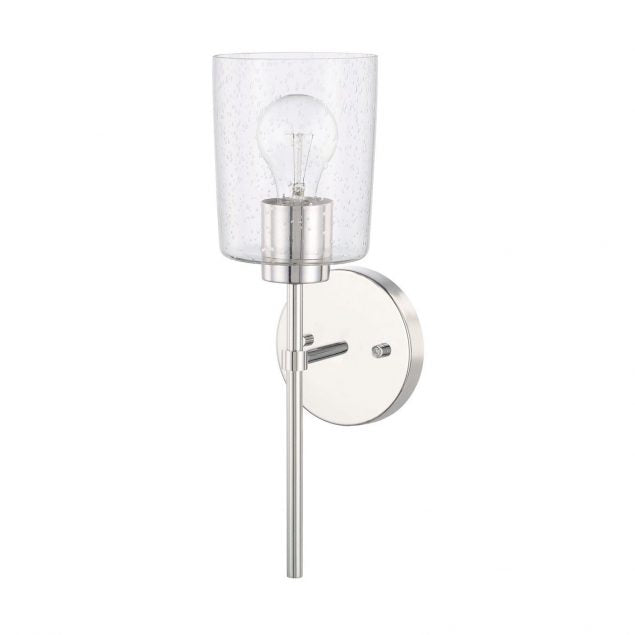 Greyson 1 Light Sconce in Chrome with Seeded Glass Shade by Capital Lighting 628511CH-449