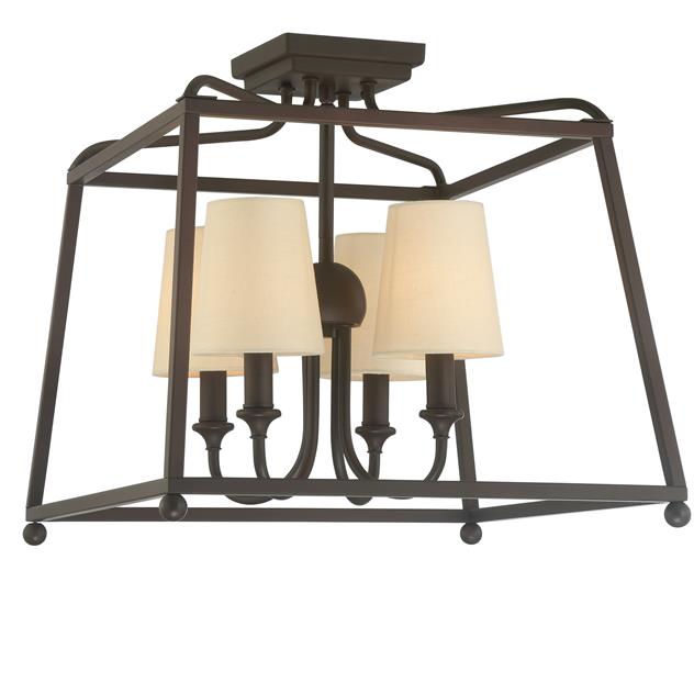 Sylvan 4 Light Ceiling Mount in Dark Bronze with Shades by Crystorama 2243-DB
