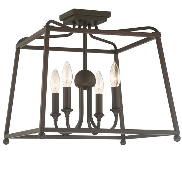 Sylvan 4 Light Ceiling Mount in Dark Bronze without Shades by Crystorama 2243-DB_NOSHADE