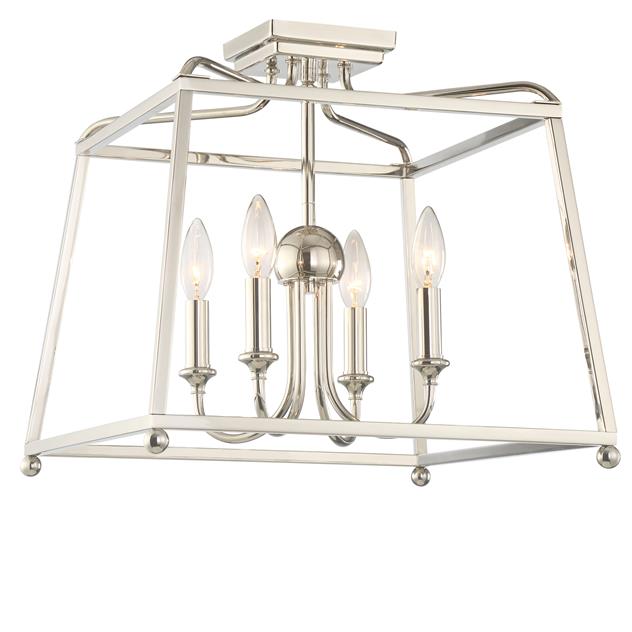 Sylvan 4 Light Ceiling Mount in Polished Nickel without Shades by Crystorama 2243-PN_NOSHADE