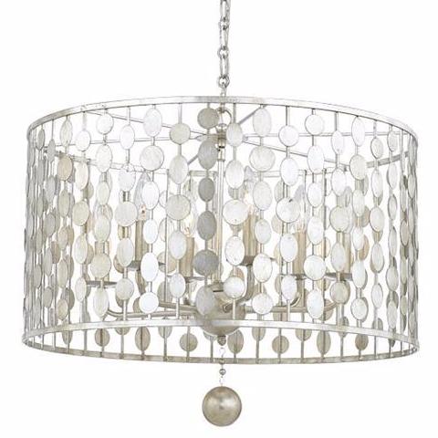 6 Light Layla Chandelier in Antique Silver by Crystorama 546-SA