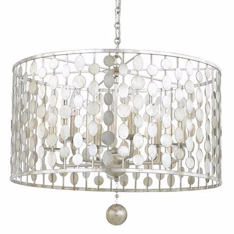 6 Light Layla Chandelier in Antique Silver by Crystorama 546-SA