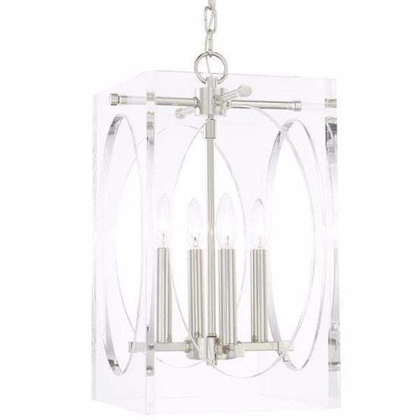 Drake Chandelier in Polished Nickel and Acrylic by Crystorama 8874PN