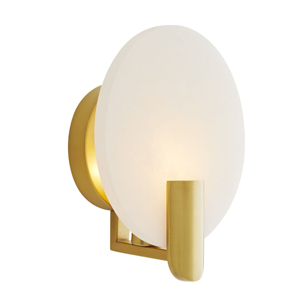 Cynthia Sconce, Antique Brass, Alabaster Glass, Minimalistic hallway lighting