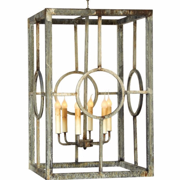 Hampton Lantern by Ella Home in Deep Ocean | Open Cage Lanterns | Lighting Connection