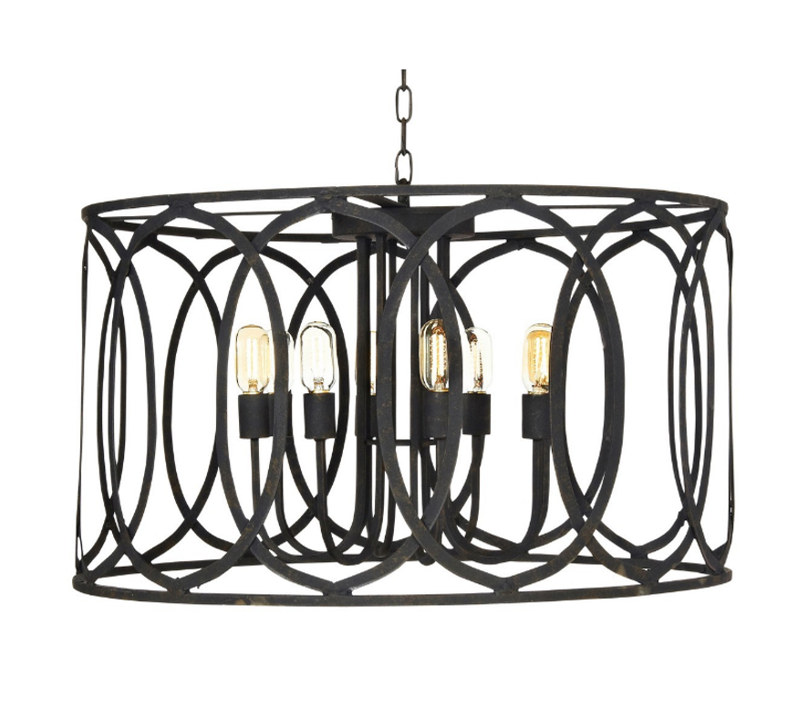 Ella Home Large New Orleans Pendant in matte Antique Black PD09