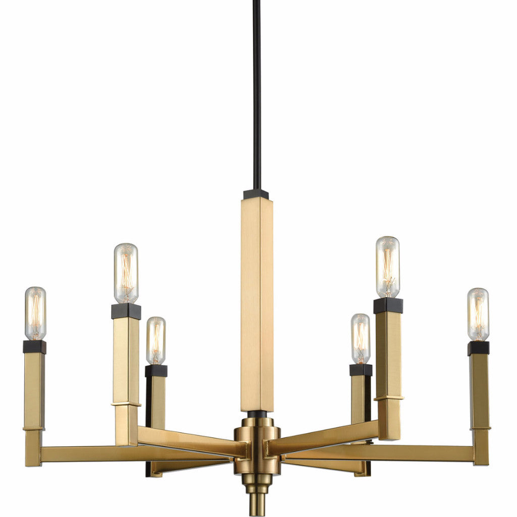 Small Mandeville Chandelier by Elk Lighting in Satin Brass and Oil Rubbed Bronze 67757/6