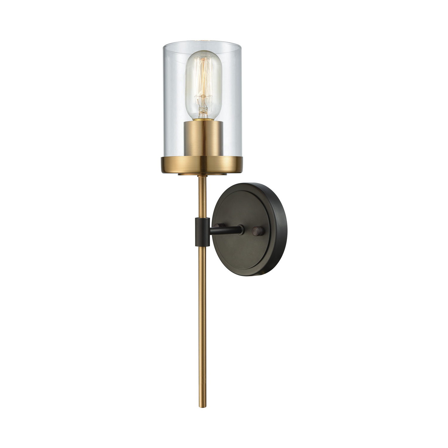 North Haven Satin Brass and Oil Rubbed Bronze Wall Sconce by Elk Lighitng 14550/1
