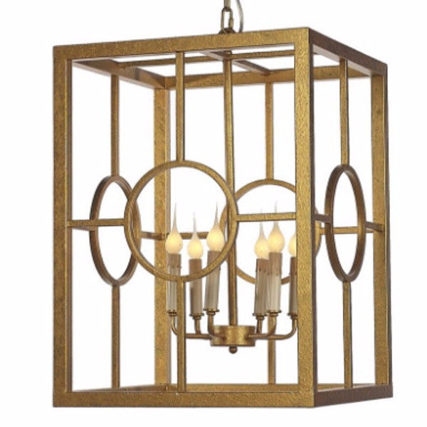 Hampton Lantern by Ella Home in Gilded Gold LN23 | Open Cage Gold Lantern | Lighting Connection