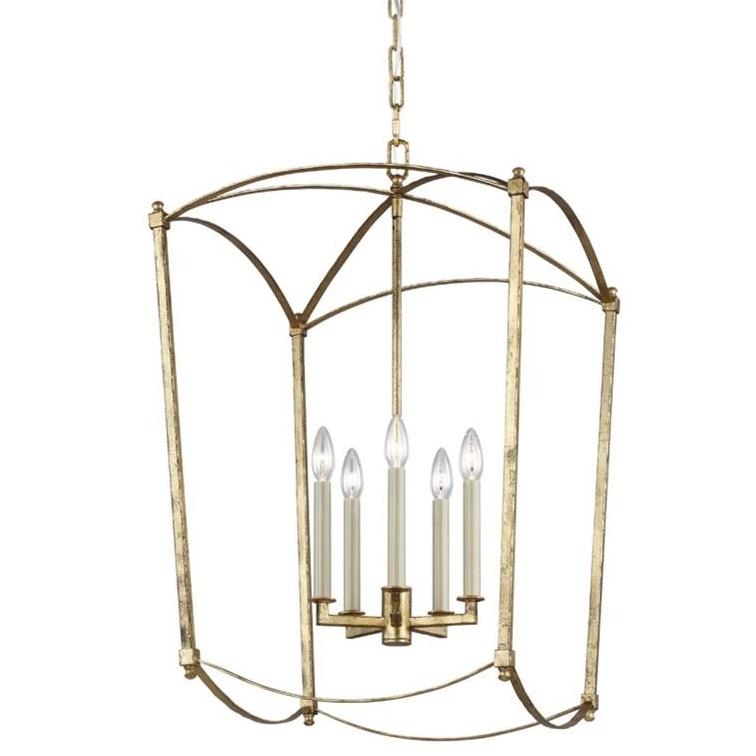 Thayer gold open cage lantern in guilded gold.