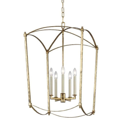 Thayer gold open cage lantern in guilded gold.